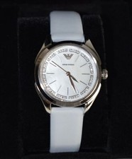 Emporio Armani AR11032 Damenuhr Armbanduhr Watch Geschenkbox Leder grau