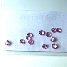 Lot 12 x Saphir pink Rundschliff min. 1,0 Karat ca. 2,5mm erhitzt natürlich