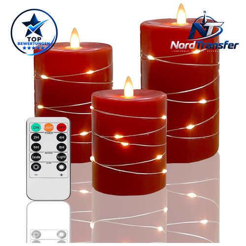 Led kerzen set stück rot - kerzen,