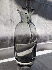 Wilhelm Wagenfeld WMF Turmalin Kunst Glas Vase 1960 Mundgeblasen