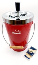 XXL Drehascher großer Aschenbecher Metall Smoking rot chrom ca. 27cm hoch
