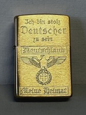 DEUTSCHLAND ZiPPO Messing MEINE HEIMAT mit / ohne GeschenkSet + Gratis GRAVUR