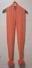 100% Kaschmirschal von Sandini * orange lachsfarben mit Fellbommel