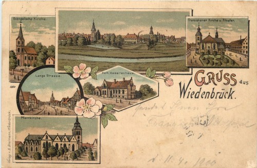 Gruss aus wiedenbrück - -, litho
