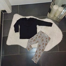 Neu Set outfit 86 92 sweatpulli  Schwarz Volants Bambi Leggins h&m Top Zustand 