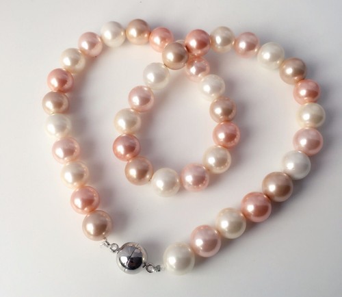 Rosa collier perlen halskette - collier,