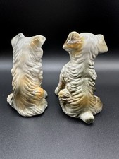 2 Hunde aus Porzellan Collie West Highland Terrier 10 Cm