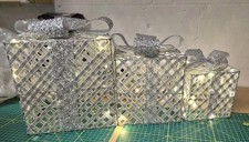 LUMIDA Xmas 3 LED-Dekogeschenke 5h-Timerfunktion outdoorgeeignet Silber 