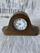 Antik kleine KAMINUHR JUNGHANS Wecker HOLZ vintage SHABBY Bastler DEKO alt