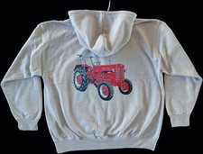 Kapuzenpullover, Hoodie, Sweat mit Traktor " IHC Mc Cormick D432 ", Grau meliert