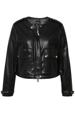 Ulla Popken Damen große Größen Jacke Lederoptik 2 Wege Zipper