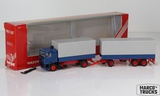 Herpa DAF 95 Pritschen-/Gardinenanhänger LKW 2A/3A blau/rot Nr. 824011 1:87 /H2348