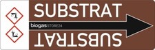 Biogasanlage Aufkleber Biogas - Rohrleitungskennzeichnung