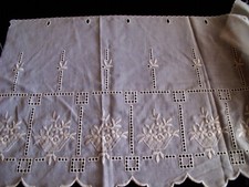 Scheibengardine Stickerei, Landhaus Gardine  Vintage, Bistrogardine 44 x 95cm