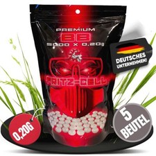 5 x 5000 Airsoft Softair Premium BBs 6mm Fritz-Cell 0,20g im Beutel