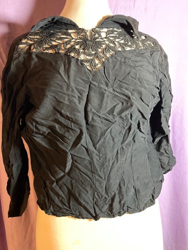 Vintage bluse shirt - bluse, schwarz