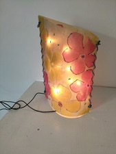 Tischlampe Handgefertigt, Blumenmuster, Strass, Lichterkette
