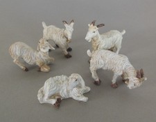 Schafe Ziegen Set 5 teilig für Krippenfiguren Größe 9 cm -10 cm