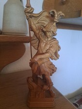 Heiliger Florian im Bogen, echt Handgeschnitzt,23 cm, gewachst, Linde.