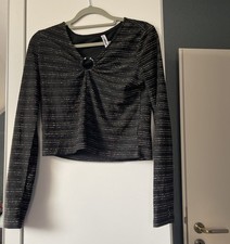 Schwarzes Damen Long-Shirt Gr