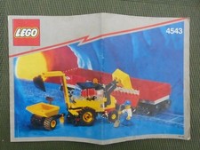 Lego 9V Eisenbahn 4543, Niederbordwaggon mit Bagger, komplett mit OBA