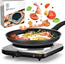 Elektrische Kochplatte  einzeln  Herdplatte 1500W  Edelstahl Gusseisen 18,5 cm