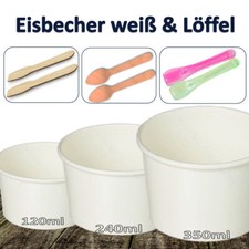 Eisbecher Pappe Papier weiß