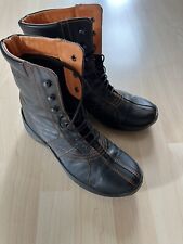 Damen Schuhe Stiefeletten Schwarz, orange Nähte, Größe 38