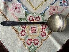 Suppenkelle antik gepunzt JB 10 Orbrille mit Monogramm um 1900 223 gramm