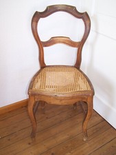 Nussbaum Stuhl Louis Philippe  mit Wiener Geflecht