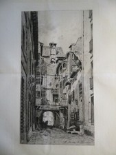 BRIEND de MATIGNON (1834-1881?) GROSSE GRAVUR ANIMEE RENNES BRETAGNE 1876