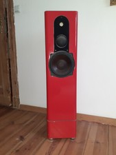 Design-Standlautsprecherboxen Klavierlackrot,  0,98m/,025m/0,25m (H/B/T)