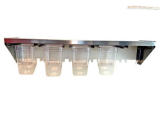 Gewürzboard aus Edelstahl und 4 GN-Behälter-Stopper Breite 100cm Tiefe 20cm