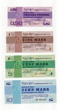 Satz  FORUMSCHECKS DDR 1979 ECHT und UNC ohne den 100 Mark
