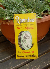 Altes Blech-Türschild Rheinfee Schuhputz Lorelei Wichse Erdal Urbin Nigrin rar !