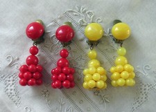 2  PAAR ALTE OHRCLIPS - ROT +