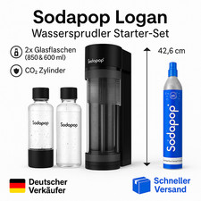 Wassersprudler SodaStream Crystal 3.0 Titanium + CO2 & 3x Glasflaschen Carafe