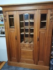 Vintage Bücherschrank aus Eiche, Holz, hellbraun, 136x197, 3 Türe, 10 Regalen