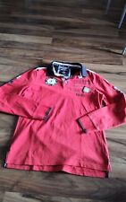 Herren Langarm Poloshirt Camp David  Gr. M Rot/schwarz/weiß