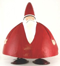 XL Weihnachtsmann Dick Santa Kanu 52cm Metall Deko Nikolaus X-Mas chabby-chic