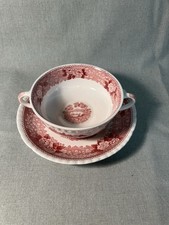 Adams „English Scenic“ – Suppentasse mit UT, Rot, Ironstone, 1970–1985, England