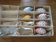 Alter Christbaumschmuck  Weihnachtsbaum 6 x Nuss in der Farbe bunt  Glas