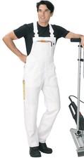 Maler Latzhose weiß Arbeitslatzhose Gipser Maurer Arbeitshose 100% Baumwolle