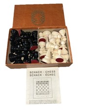 Schachfiguren 60er Jahre Hartplastik KH 8cm Vintage Schach Spiel Topzustand