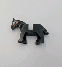 1x Lego 4493c01pb02 Pferd schwarz Zaumzeug braun Ritter 6074 6085 6080 6040