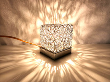 Designer Nachttischlampe geflochten Chrom TWEEN LIGHT Bauhaus