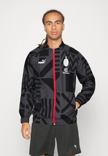 Puma Vintage Nwt Mailand Italia Fußball Regenjacke Windjacke Glanz Schwarz M