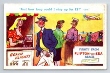 Comic Postkarte: Flugzeug am