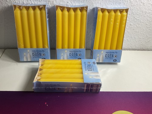 40x haushaltskerzen gelb - haushaltskerzen,