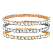 Elastisches Tennis-Armband mit Zirkonia aus Edelstahl Damen Mädchen Armkette